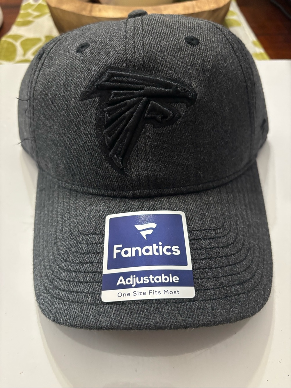 Fanatics Charcoal Gray Atlanta Falcons Black Embroidered Hat NWT